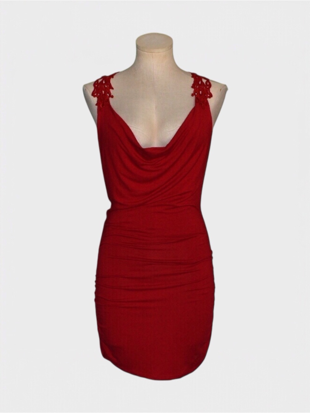 Crochet Back Ruched Bodycon Mini Dress - Picture 3 of 4